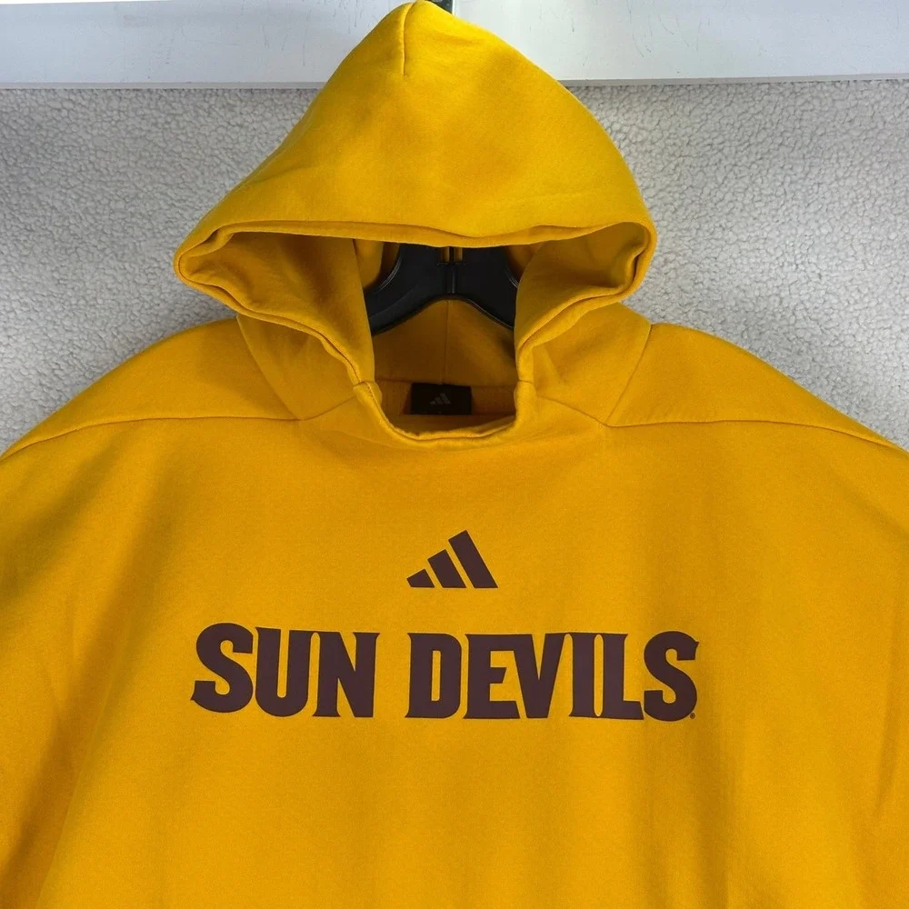 Adidas ASU Sun Devils Hoodie Mens XL Gold Collegiate Sporty Pullover